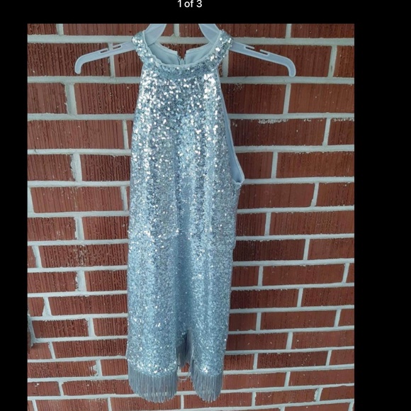Marc Defang silver fringe dress little girl size 8 - Picture 3 of 3